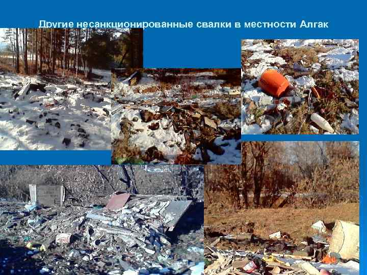 Другие несанкционированные свалки в местности Алгак Другие несанкционированные свалки в местности Алгак