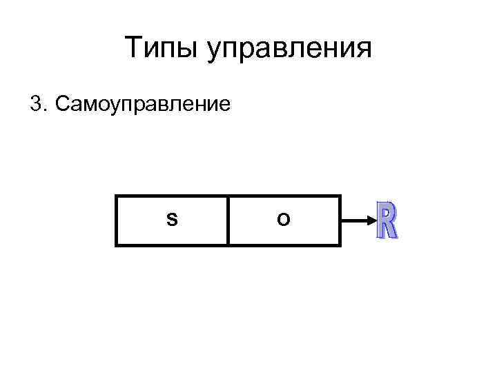   Типы управления 3. Самоуправление    S  O 