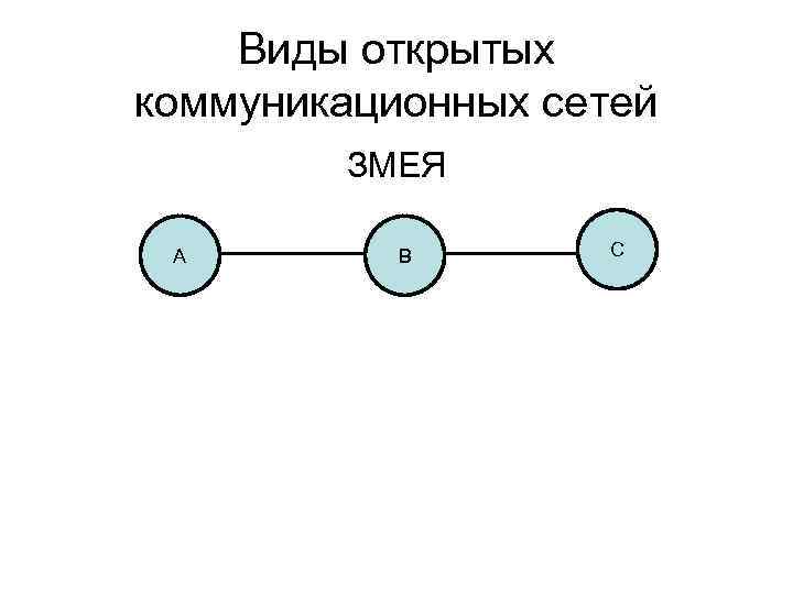   Виды открытых коммуникационных сетей   ЗМЕЯ  А   В