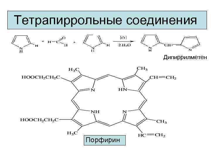 Тетрапиррольные соединения    Дипиррилметен    Порфирин 