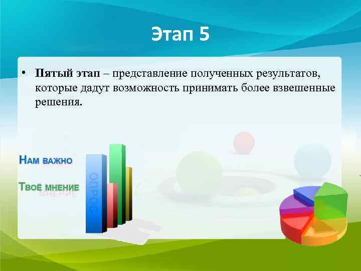      Этап 5 • Пятый этап – представление полученных результатов,