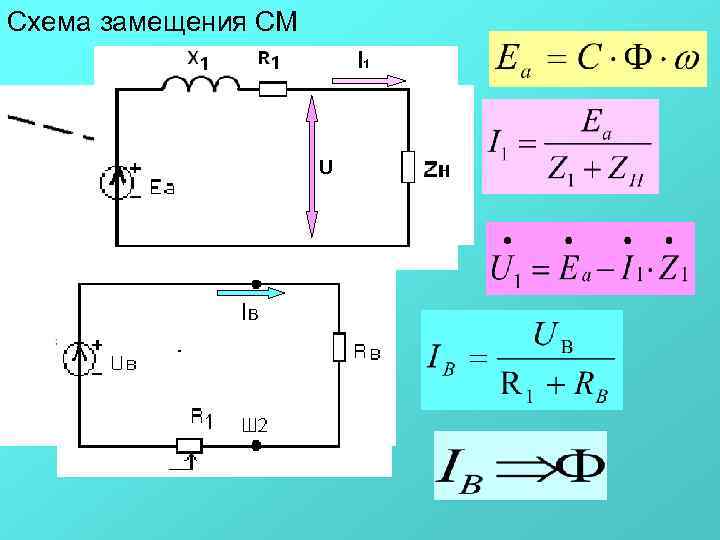 Схема замещения СМ     I 1     U