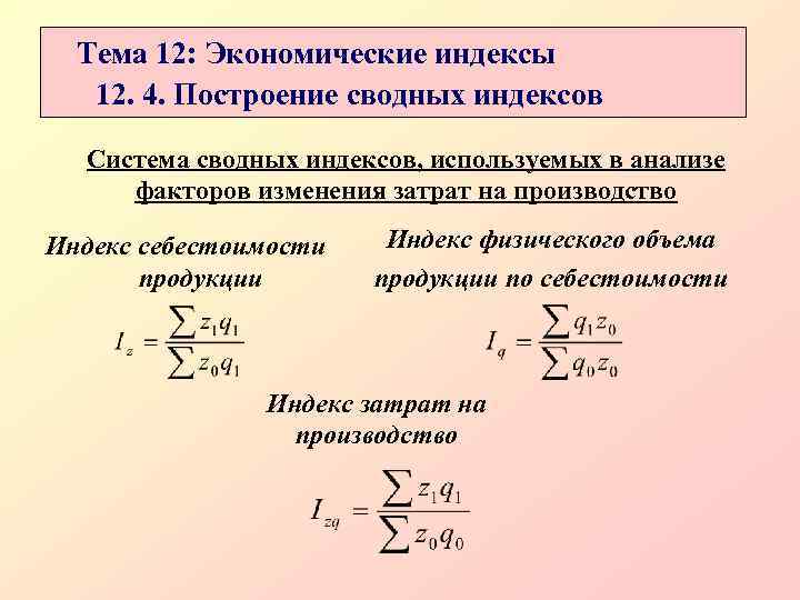 Индекс цен товара