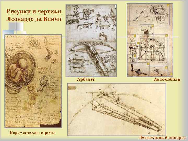 Рисунки и чертежи Леонардо да Винчи      Арбалет  