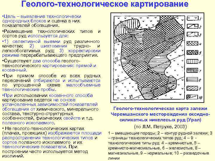   Геолого-технологическое картирование • Цель – выявление технологически однородных блоков и оценка в
