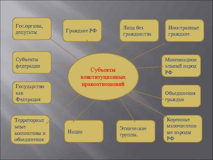 Гос. органы,     Лица без  Иностранные депутаты  Граждане РФ