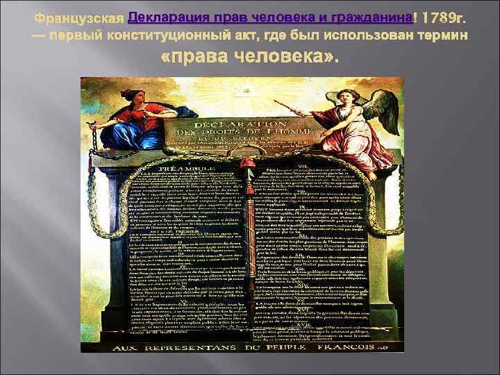   Декларация прав человека и гражданина Французская Декларация прав человека и гражданина 1789