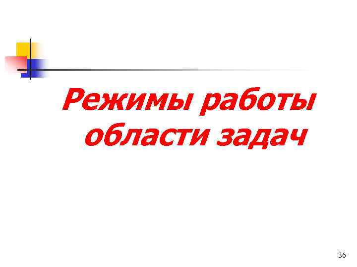 Режимы работы области задач    36 