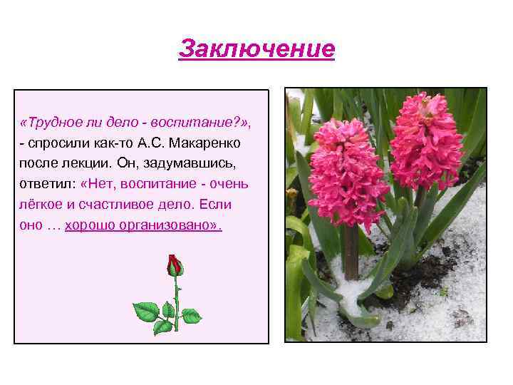      Заключение  «Трудное ли дело - воспитание? » ,