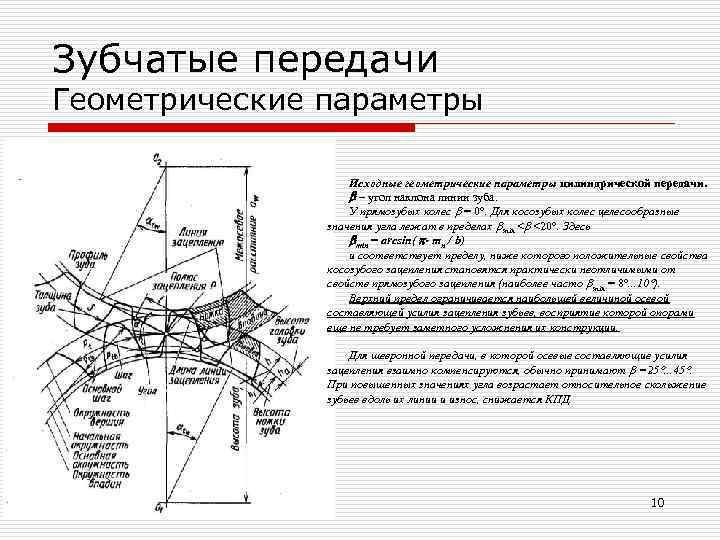 Характеристики геометрических параметров