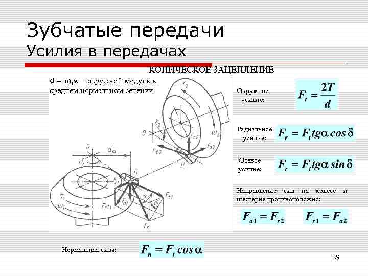 Окружные усилия. Схема сил в зацеплении прямозубой цилиндрической передачи. Схема усилий для конической передачи. Силы действующие в зацеплении в конической прямозубой передаче. Окружная сила зубчатой передачи.