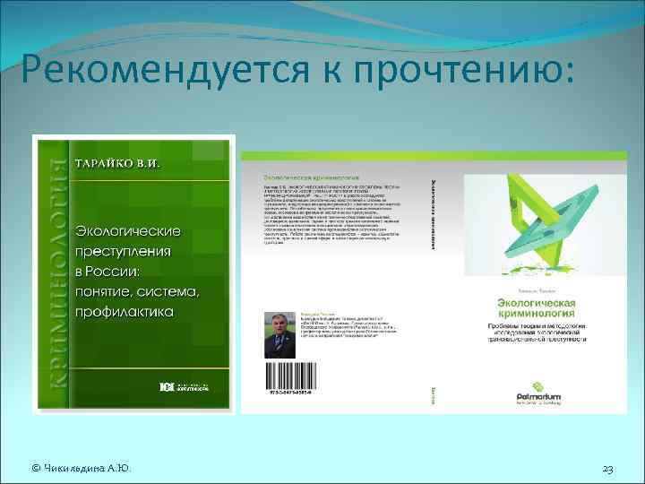 Рекомендуется к прочтению: © Чикильдина А. Ю. 23 Рекомендуется к прочтению: © Чикильдина А. Ю. 23
