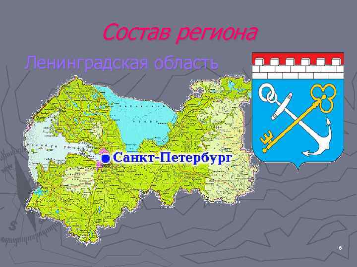  Состав региона Ленинградская область     6 