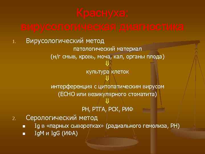 Краснуха: вирусологическая диагностика 1. Вирусологический метод Краснуха: вирусологическая диагностика 1. Вирусологический метод