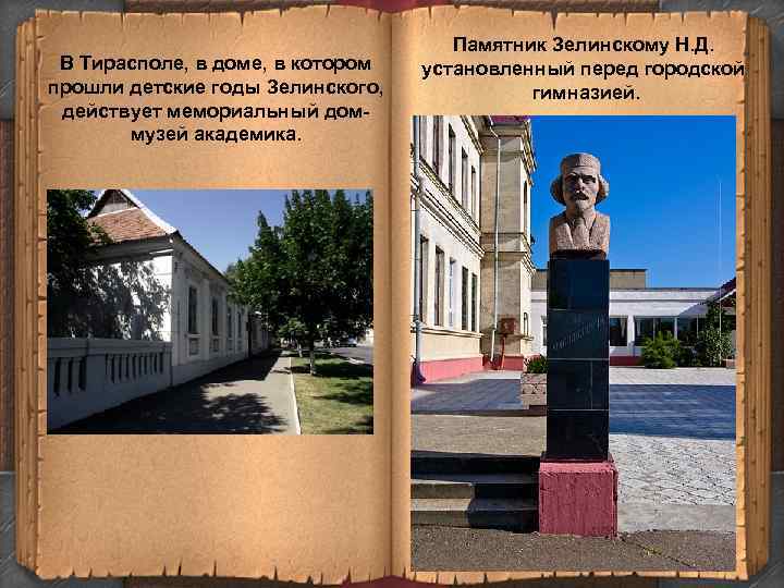 Памятник Зелинскому Н. Д. В Тирасполе, Памятник Зелинскому Н. Д. В Тирасполе,