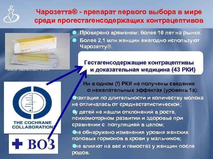     Чарозетта® - препарат первого выбора в мире   среди