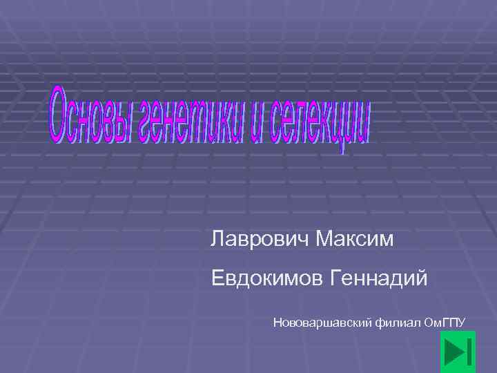 Лаврович Максим Евдокимов Геннадий Нововаршавский филиал Ом. ГПУ 
