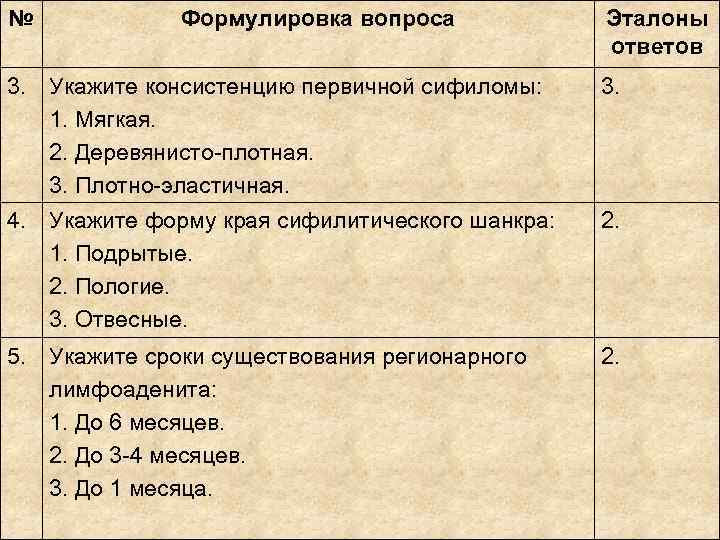 №   Формулировка вопроса   Эталоны     ответов 3.