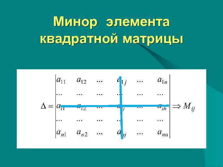  Минор элемента квадратной матрицы   . 