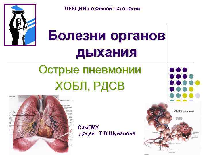   ЛЕКЦИИ по общей патологии Болезни органов дыхания Острые пневмонии  ХОБЛ, РДСВ