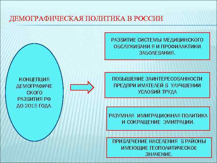 ДЕМОГРАФИЧЕСКАЯ ПОЛИТИКА В РОССИИ    РАЗВИТИЕ СИСТЕМЫ МЕДИЦИНСКОГО    ОБСЛУЖИВАНИ