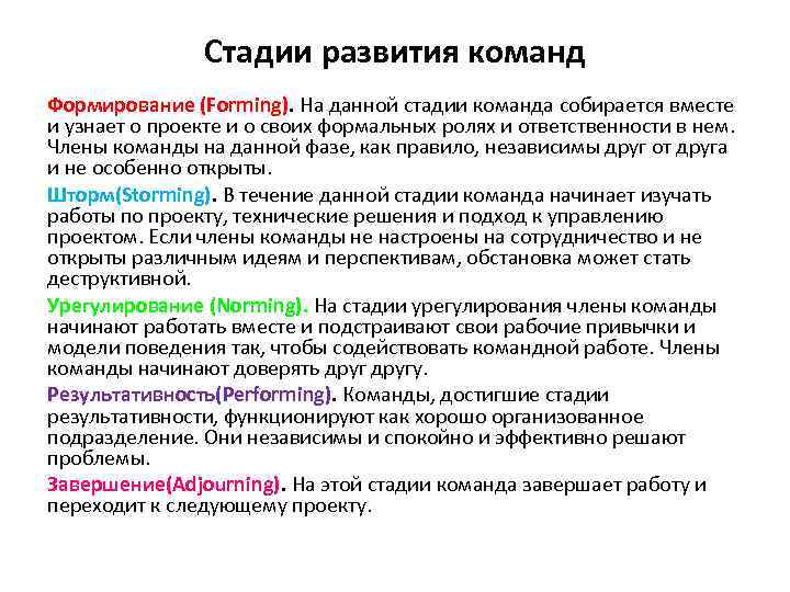 Управление командой проекта курсовая работа