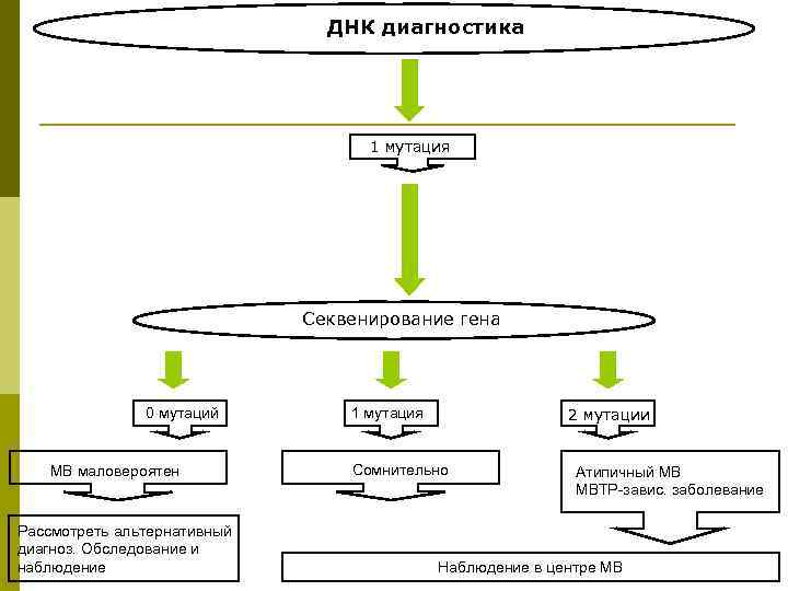       ДНК диагностика    1 мутация 