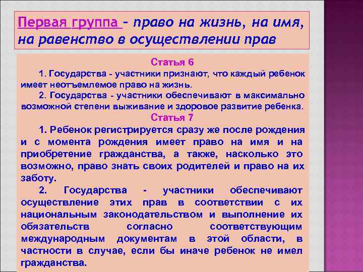 Право на имя относится к. Право на жизнь относится к группе прав. Право на жизнь группа. Реализация права на жизнь. Реализация права на имя.