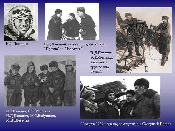 И. Д. Папанин и корреспонденты газет    “Правда” и “Известия”  