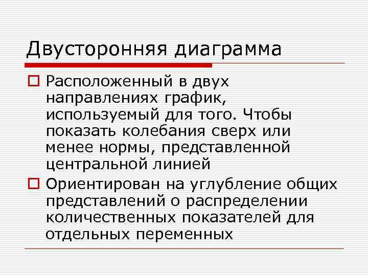 Двусторонняя диаграмма o Расположенный в двух  направлениях график,  используемый для того. Чтобы