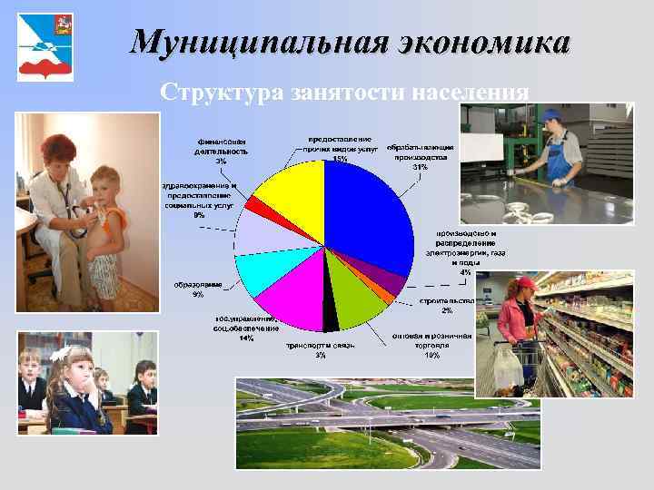 Муниципальная экономика Структура занятости населения 