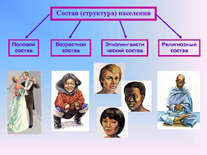    Состав (структура) населения  Половой  Возрастной  Этнолингвисти  Религиозный
