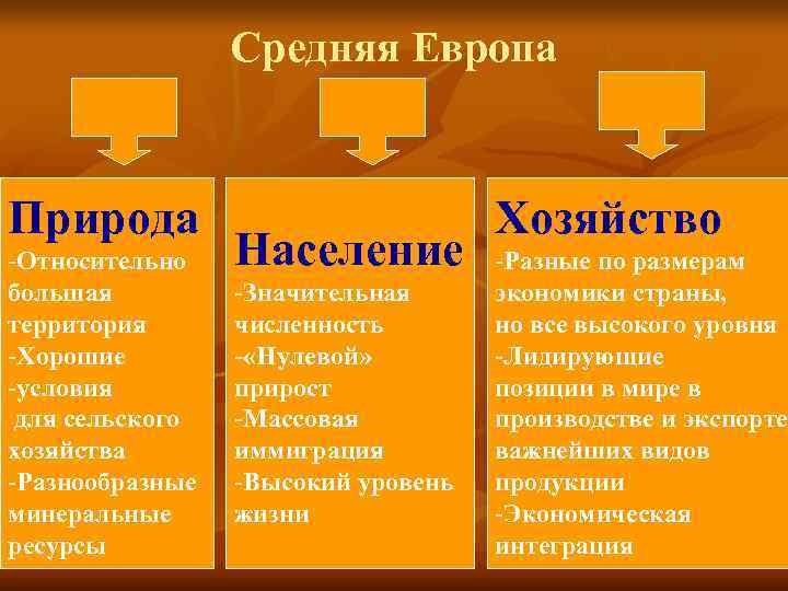    Средняя Европа  Природа     Хозяйство -Относительно 