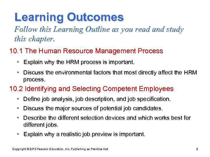  Learning Outcomes Follow this Learning Outline as you read and study this chapter.