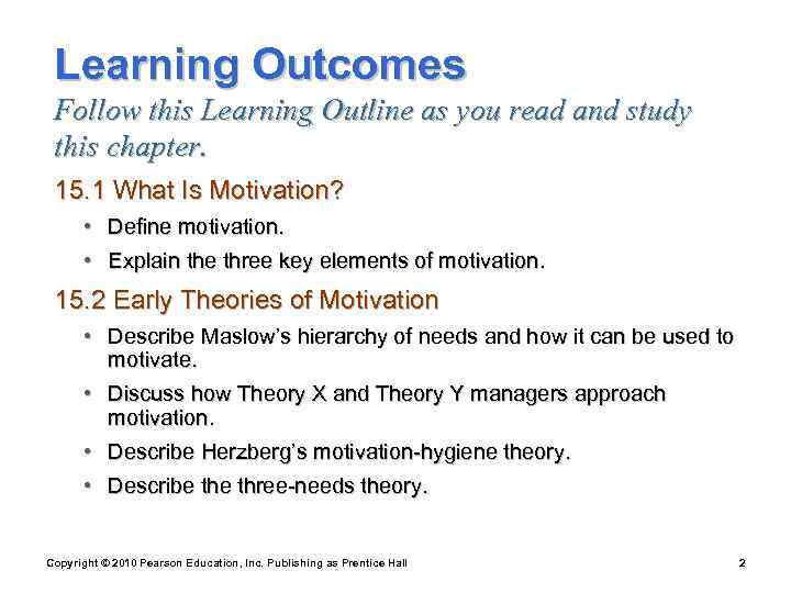  Learning Outcomes Follow this Learning Outline as you read and study this chapter.