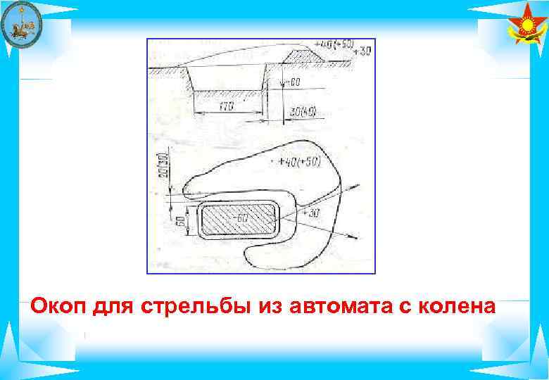 Окоп для стрельбы из автомата с колена 