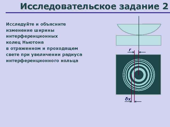 Картина колец ньютона в проходящем свете