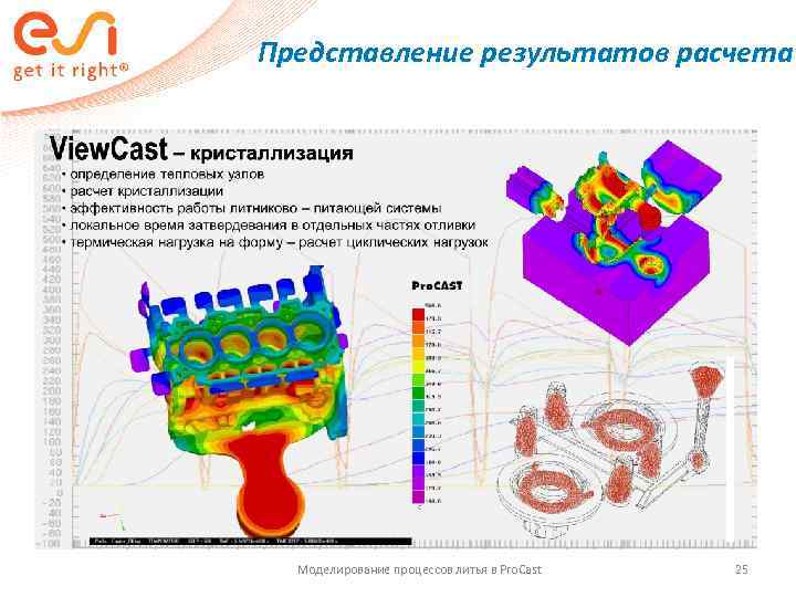 Представление результатов расчета  Моделирование процессов литья в Pro. Cast  25 