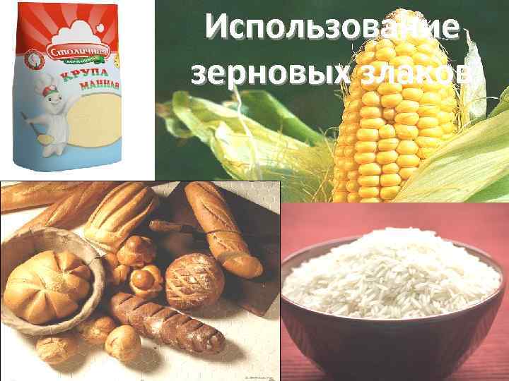  Использование зерновых злаков 