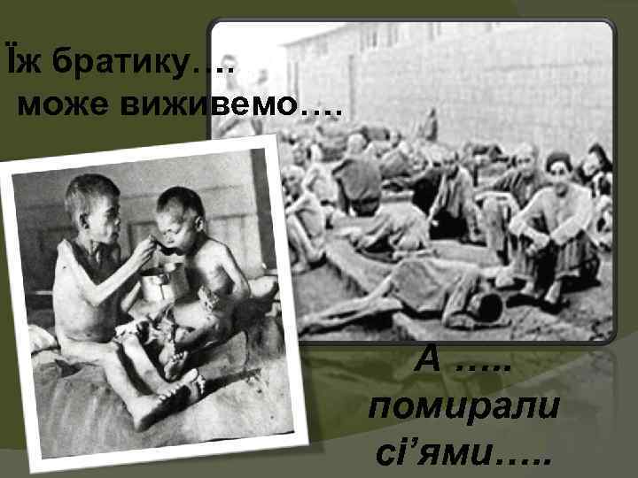 Їж братику….  може виживемо….      А …. . 