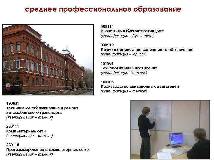    среднее профессиональное образование       080114 