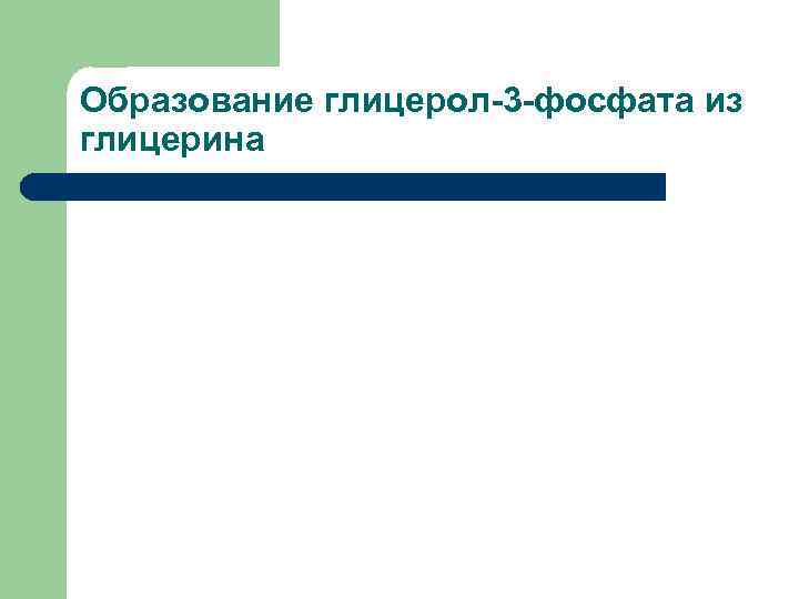 Образование глицерол-3 -фосфата из глицерина 