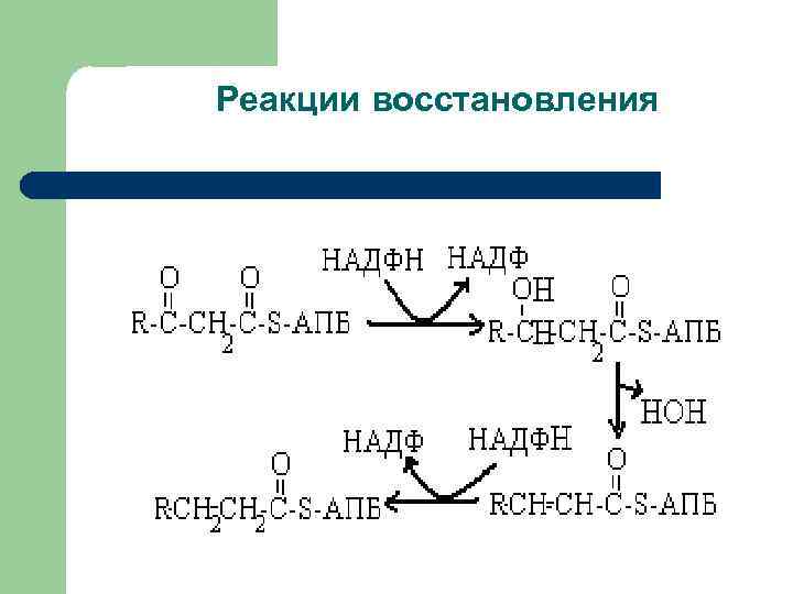    Реакции восстановления 