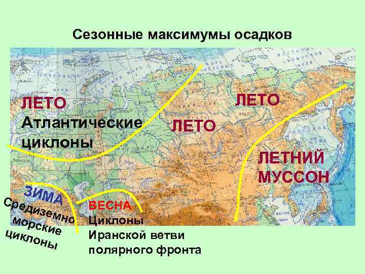    Сезонные максимумы осадков ЛЕТО     ЛЕТО  Атлантические