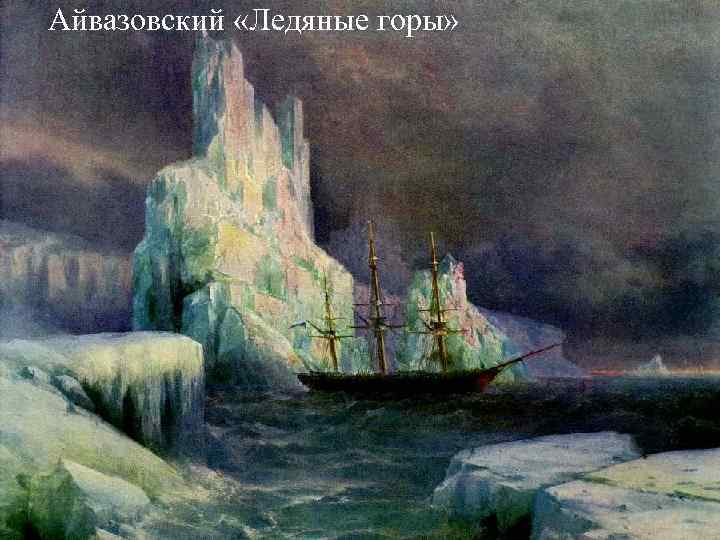 Айвазовский «Ледяные горы» Айвазовский «Ледяные горы»