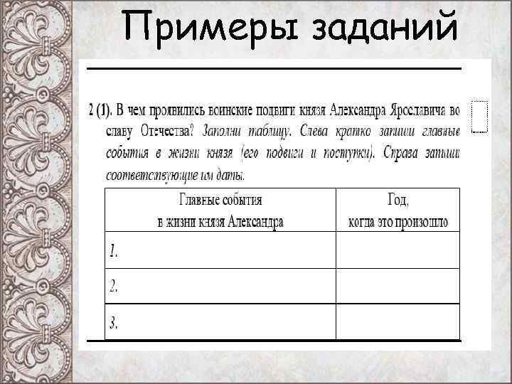 Примеры заданий Примеры заданий