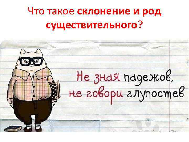 Что такое склонение и род существительного? 