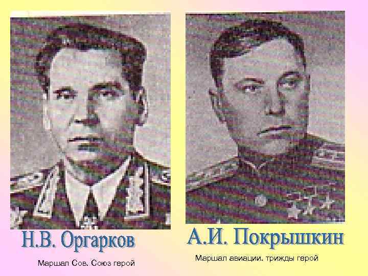 Маршал Сов. Союз герой Маршал авиации. трижды герой 