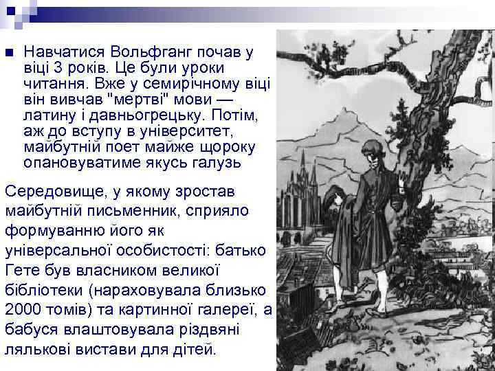 n  Навчатися Вольфганг почав у віці 3 років. Це були уроки читання. Вже