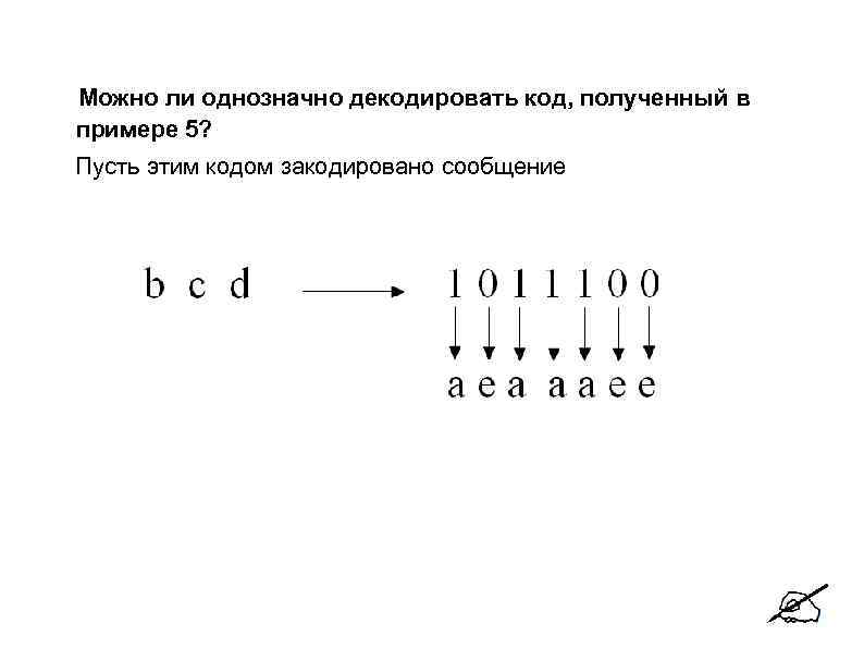 Расшифровка однозначного кода